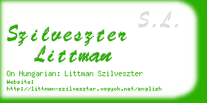 szilveszter littman business card